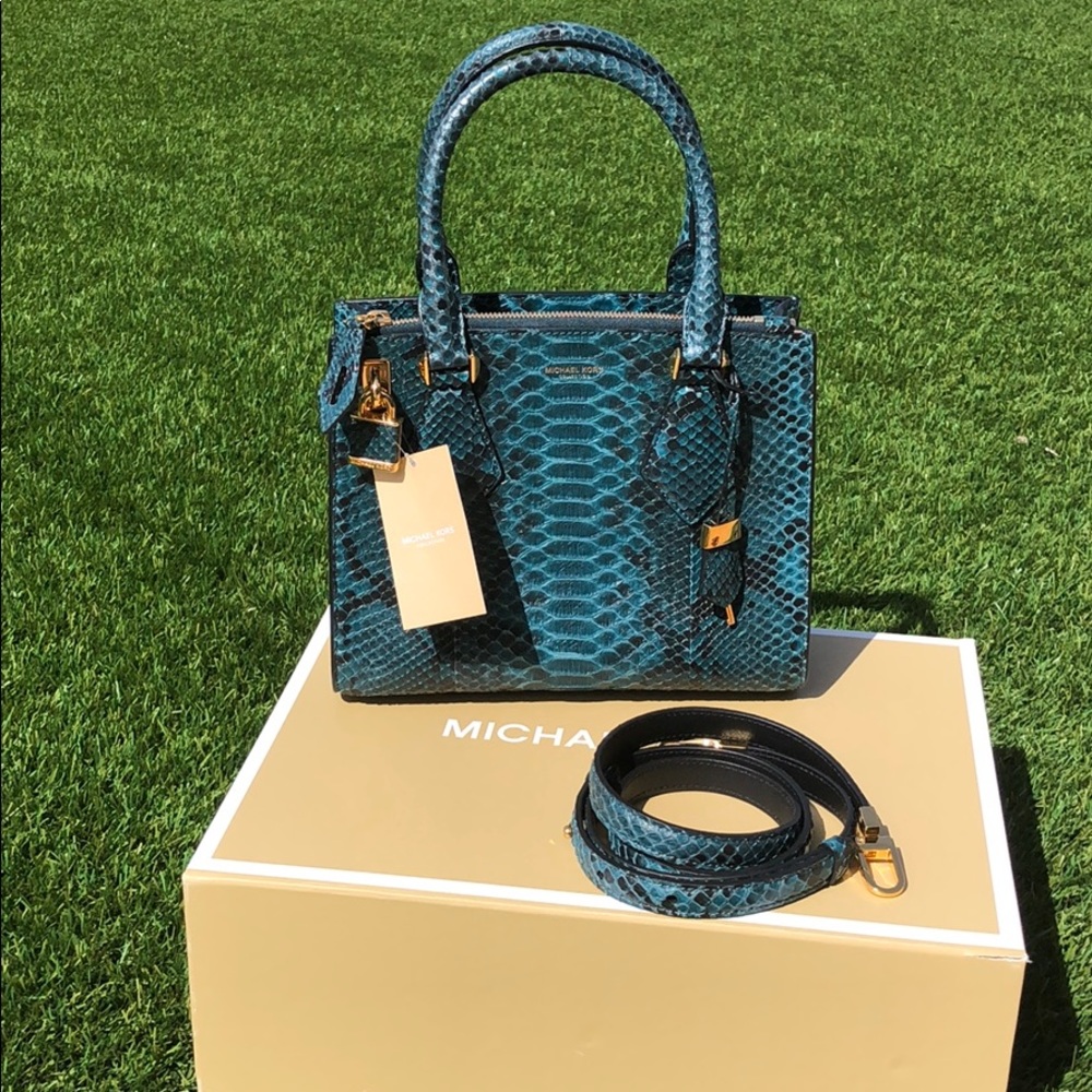 🌼 MK Genuine Python Satchel